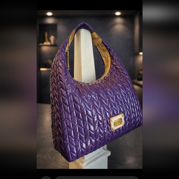ALVIERO MARTINI 1A Classe Purple Quilted Hobo Bag – Made in Bulgaria – Authentic - Picture 13 of 13